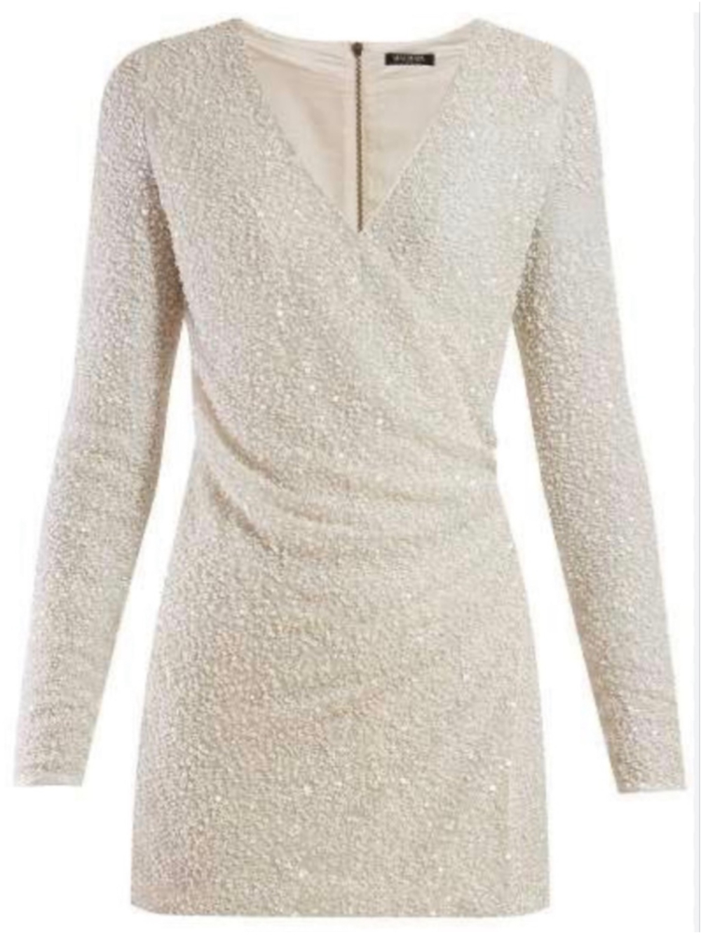 NWT BALMAIN Sequin Mini Dress Size 42/US 10 White For True luxury lovers!